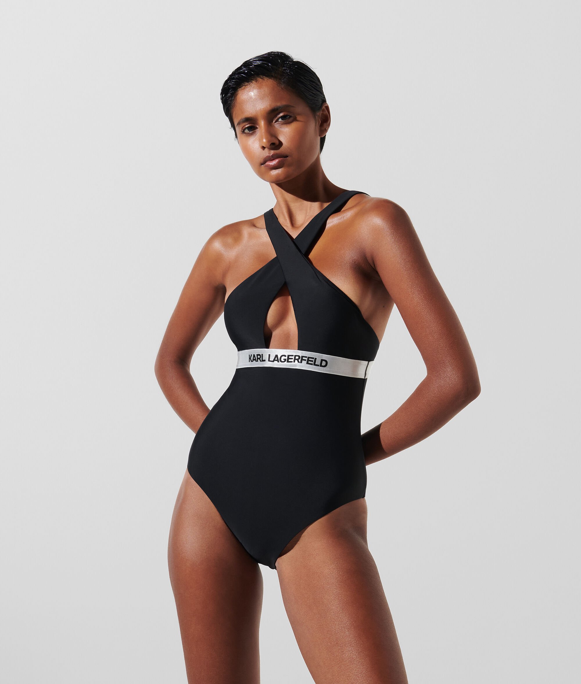 (image for) Top-Level KARL LOGO HALTER SWIMSUIT